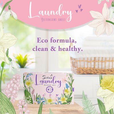 แผ่นผงซักฟอกเป็นมิตรต่อสิ่งแวดล้อม พร้อมกลิ่นหอม ทำความสะอาดล้ำลึก และแผ่นซักผ้าแบบไร้ของเหลว