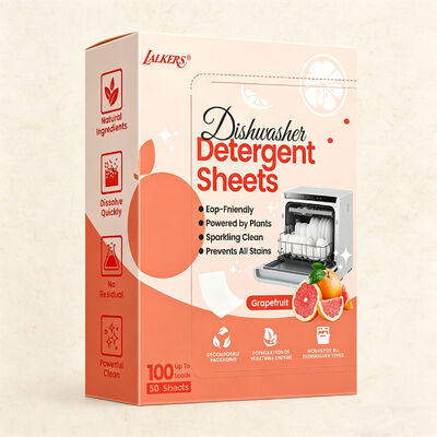 แผ่นน้ำยาล้างจานแบบเป็นมิตรต่อสิ่งแวดล้อม ไม่ก่อให้เกิดการแพ้ ติดทนนาน สำหรับการล้างจานอย่างง่ายดาย