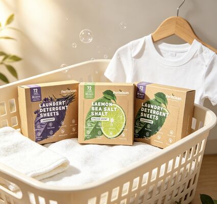 Non-Toxic Plastic-Free Fully Dissolvable Laundry Detergent Sheets for Commercial Use